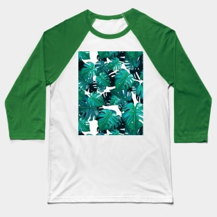 Monstera watercolor pattern Baseball T-Shirt